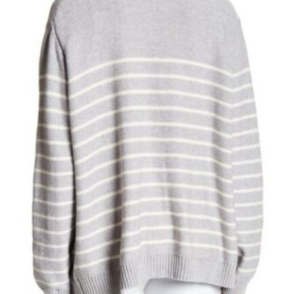 THOMAS WYLDE Gray Stripe Cardigan Sweater SMALL NW - Picture 2 of 3